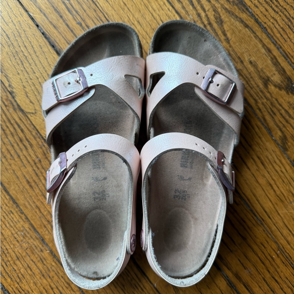 Girls Birkenstock Rio kids Birco-Flor in light rose, size 1.5